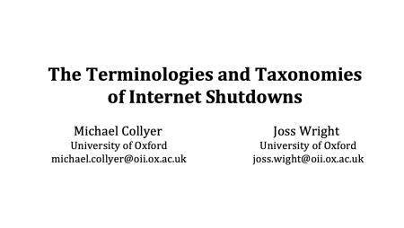 Terminologies and Taxonomies of Internet Shutdowns